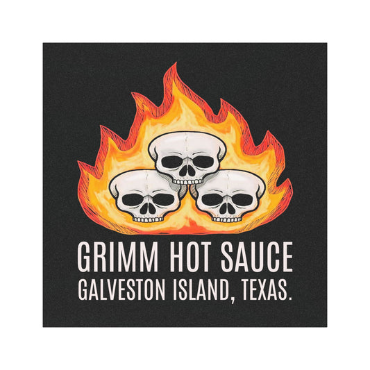 Grimm Hot Sauce Car Magnet — Galveston Skull Flames