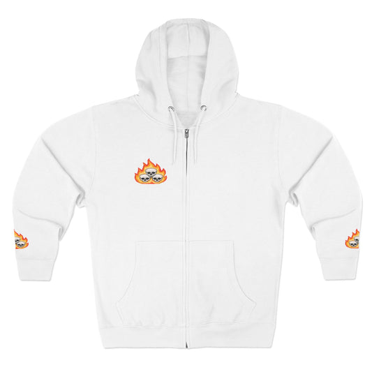 Grimm Gear "Galveston, Texas" Flame Skulls Zip Hoodie