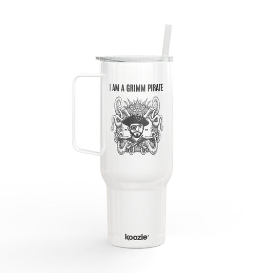 40oz Engraved Pirate Tumbler with Lid — “I Am A Seshin’ Pirate” Insulated Cup