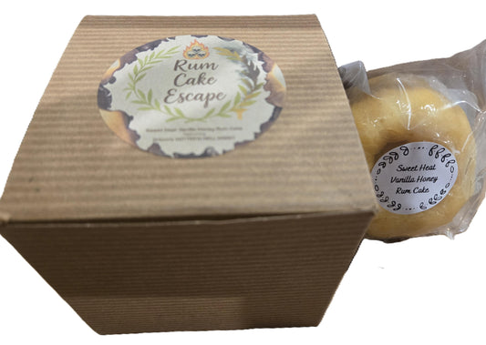 SWEET HEAT VANILLA HONEY RUM CAKE ( FEATURING  GRIMM'S HOTTR'N HELL HONEY)