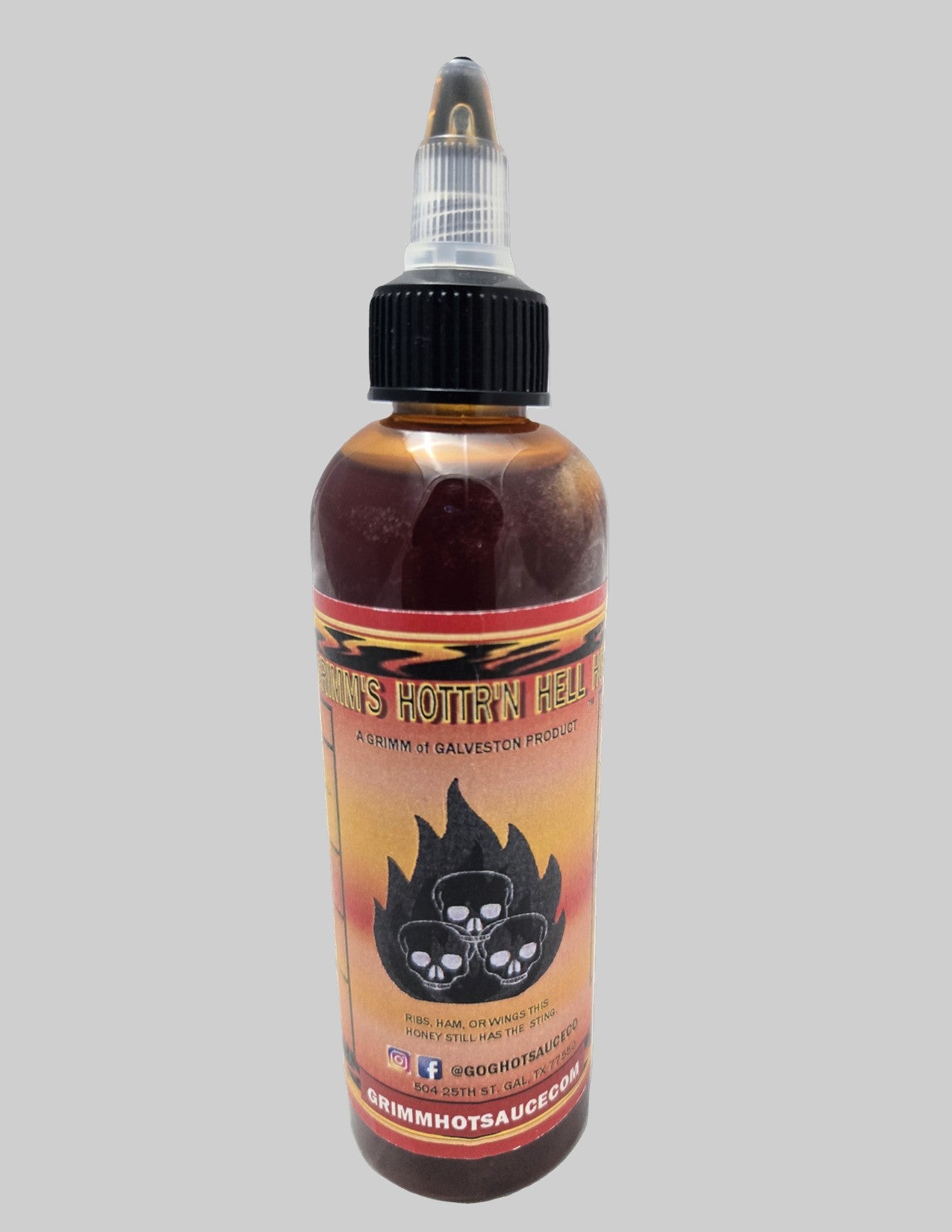 GRIMM'S HOTTR'N HELL HONEY (REG 4 FL OZ) SQUEEZE BOTTLE